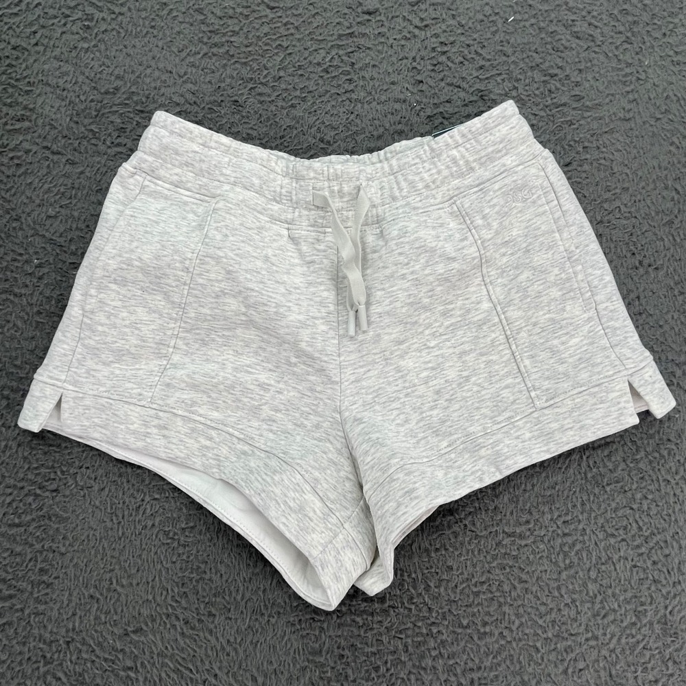 DSG Girls Sport Fleece Mid Rise Relaxed Fit Shorts Light Heather Grey XS